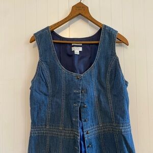 Denim Button-Front Vest M